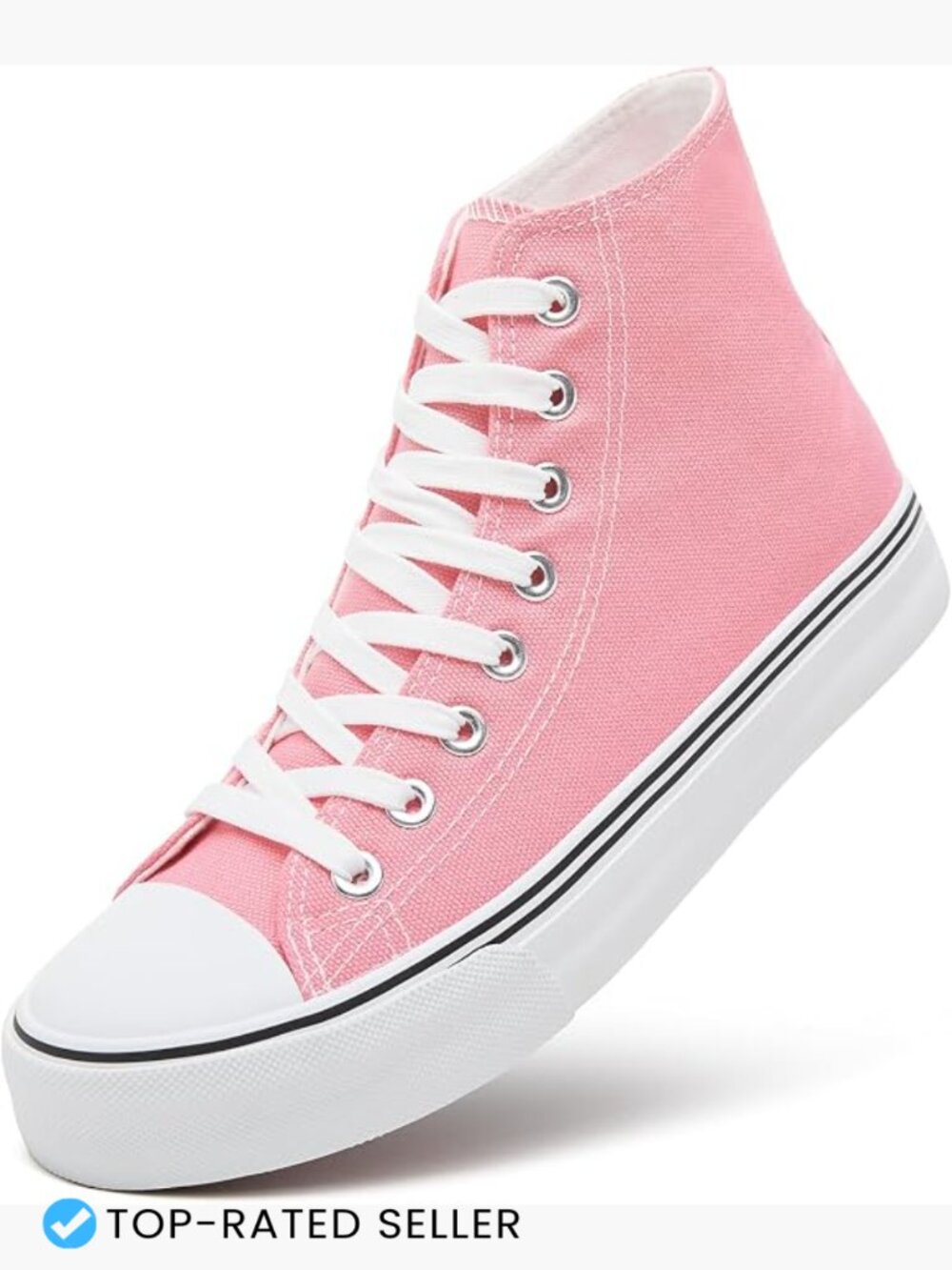 High Top Canvas Lace Up Sneakers Women Casual Tennis Walking Shoes